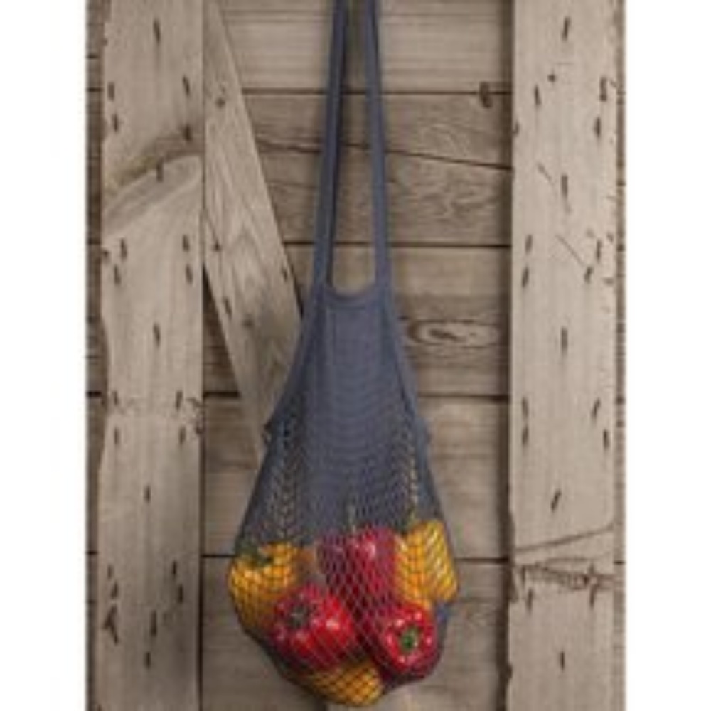 French Cotton Market Net Tote/Bag/Olive Gray/Short - Picture 6 of 8